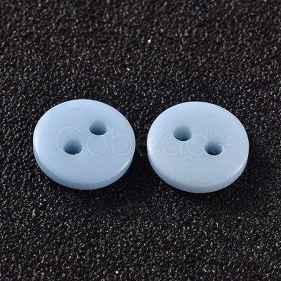 2-Hole Flat Round Resin Sewing Buttons for Costume Design BUTT-E119-28L-17-1