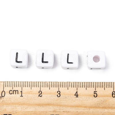 Letter Acrylic European Beads OPDL-R050-10mm-L-1