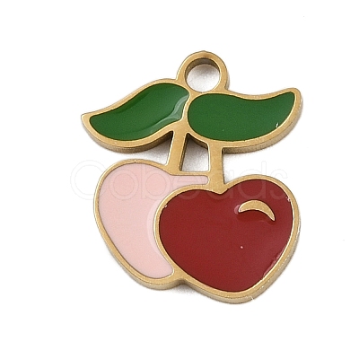 304 Stainless Steel Enamel Charms STAS-I338-01G-11-1
