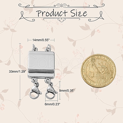 Zinc Alloy Box Magnetic Clasps Converter LS-PALLOY-C159-01P-1