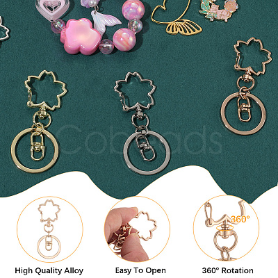 18Pcs 3 Colors Alloy Keychain Clasps KEYC-SC0001-73-1