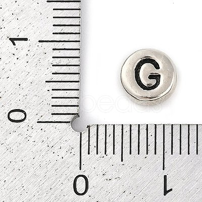 925 Sterling Silver Flat Round with Letter Beads LS-STER-G044-01AS-G-1