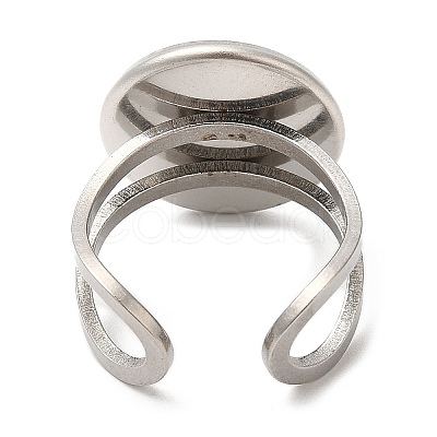 Non-Tarnish 304 Stainless Steel Open Cuff Findings STAS-R123-02B-P-1