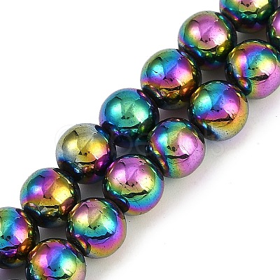 Electroplated Synthetic Magnetic Hematite Beads Strands G-G174-L01-02-1