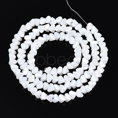 Electroplate Opaque Glass Beads Strands GLAA-N022-4mm-03-1