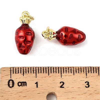 Fruit Brass Enamel Pendants KK-M324-04A-G-1