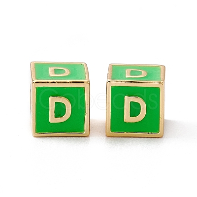 Rack Plating Brass Enamel Beads KK-B060-04G-02D-1