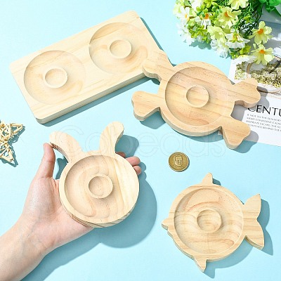 4Pcs 4 Styles Wooden Bracelet Display Trays BDIS-CJ0001-01-1