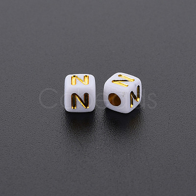 Opaque White Acrylic Beads X-MACR-Q242-010N-1