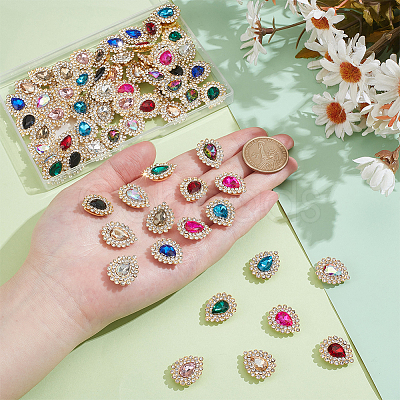 72Pcs 12 Colors Sew on Rhinestones GLAA-PH0004-08-1
