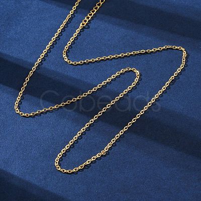 Brass Cable Chain Necklaces NJEW-D302-82G-1