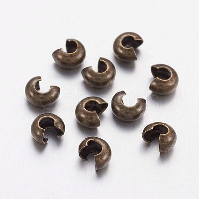 Brass Crimp Beads Covers X-KK-H291-NFAB-NF-1