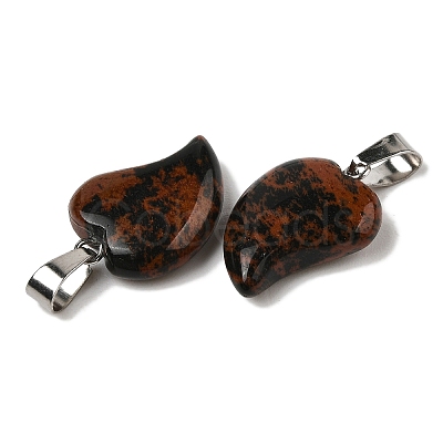 Natural Mahogany Obsidian Pendants G-B127-11P-01-1