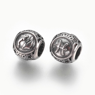 316 Surgical Stainless Steel European Beads STAS-F195-128P-11-1