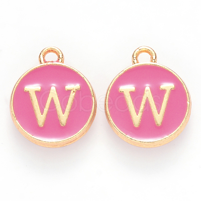 Golden Plated Alloy Enamel Charms ENAM-S118-08W-1