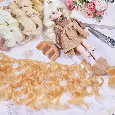 4Pcs 4 Colors High Temperature Fiber Doll Hairs DIY-GL0006-24A-1