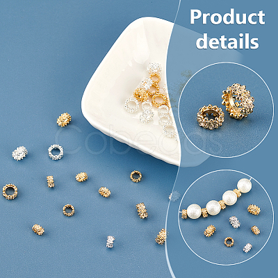 40Pcs 4 Style Eco-Friendly Rack Plating Brass Beads KK-PH0006-20-1