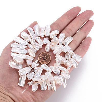 Natural Keshi Pearl Beads Strands PEAR-S020-H07-1