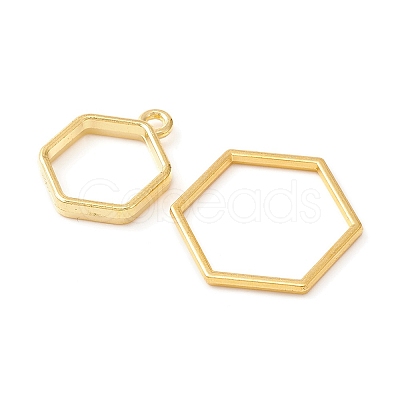 10Pcs Alloy Open Back Bezel Pendants and Links PALLOY-YWC0002-01G-1