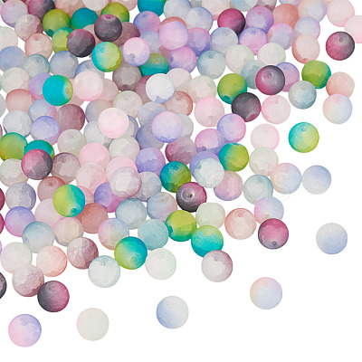 200Pcs 10 Colors Crackle Glass Beads Strands GLAA-TA0003-31B-1