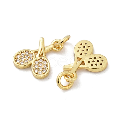 Brass Micro Pave Cubic Zirconia Pendants KK-U073-08G-1