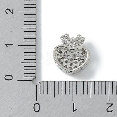 Rack Plating Brass Micro Pave Clear Cubic Zirconia Beads KK-A220-09P-1