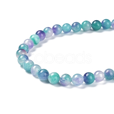 Faceted Rondelle Dyed Natural White Jade Bead Strands G-D073-01E-1