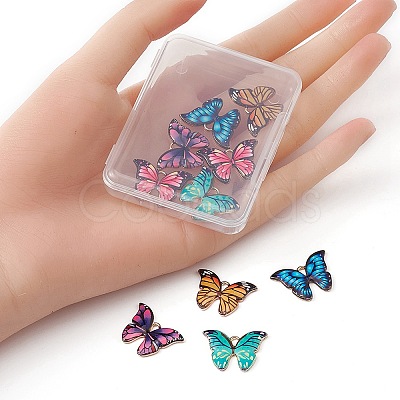 10Pcs 5 Colors Printed Alloy Pendants ENAM-YW0003-19-1