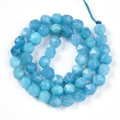 Dyed Natural White Jade Beads Strands G-T139-8mm-46G-1