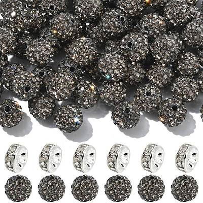 100Pcs Pave Disco Ball Beads RB-YW0001-30K-1