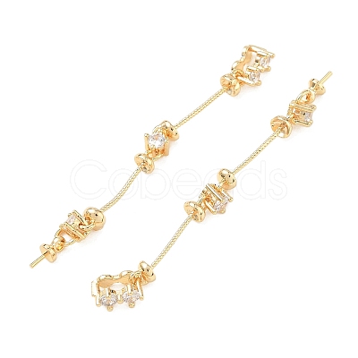Brass Pave Cubic Zirconia Pendant Bails KK-C172-06G-1