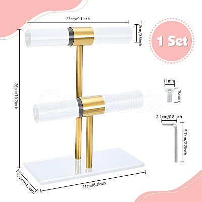 Acrylic &
Stainless Steel T Bar Jewely Display Stands ODIS-WH0108-022-1