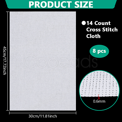 14CT Cross Stitch Canvas Cotton Embroidery Fabric DIY-WH0410-341A-1