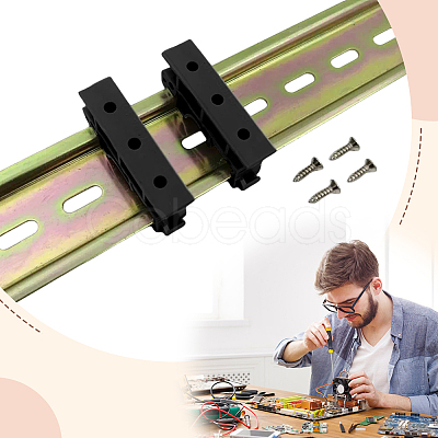 20 Pairs Plastic DIN Rail Mounting Bracket FIND-GA0007-27A-1