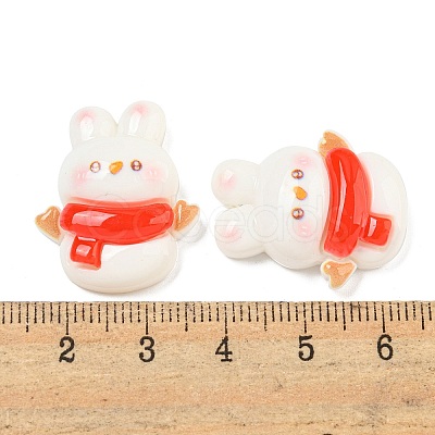 Christmas Rabbit Theme Opaque Resin Decoden Cabochons CRES-B022-04B-1