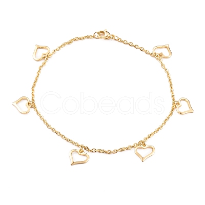 304 Stainless Steel Charm Anklets AJEW-H103-01-1