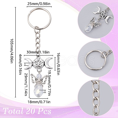 20Pcs Alloy Keychain KEYC-SC0001-15E-1