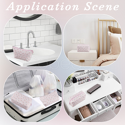 2Pcs 2 Styles Portable Travel Polyester Cosmetic Zipper Storage Clutch Bags ABAG-CY0001-01E-1