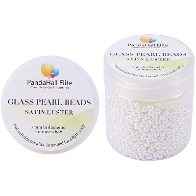 Eco-Friendly Dyed Glass Pearl Round Beads HY-PH0001-3mm-RB011-1