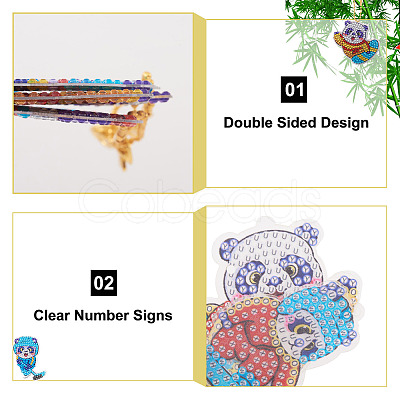 2 Sets 2 Style DIY Diamond Painting Sporting Panda Keychain Kits DIY-TA0003-80-1