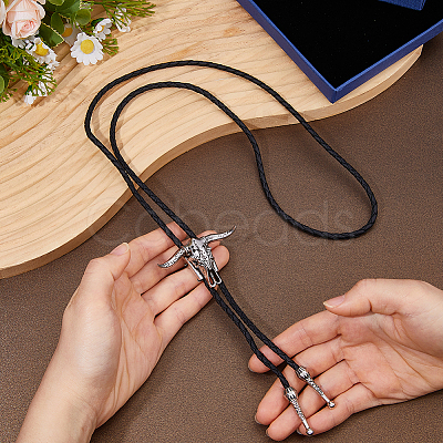 1Pc Alloy Cattle Head Bolo Tie Necklaces NJEW-MA0001-01-1