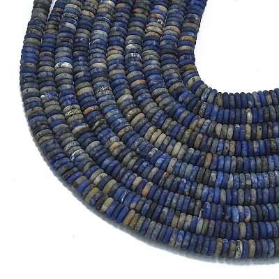 Frosted Natural Sodalite Beads Strands G-K389-C19-01-1