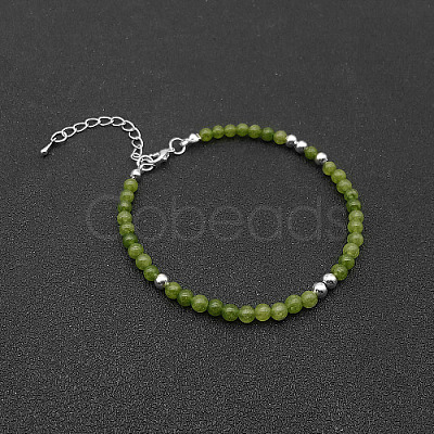 Natural Peridot Bead Bracelet ZW6419-4-1