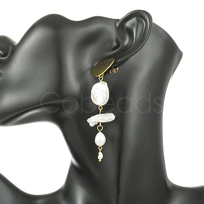 Natural Nucleated Baroque Keshi Pearl Stud Earrings EJEW-JE07152-1