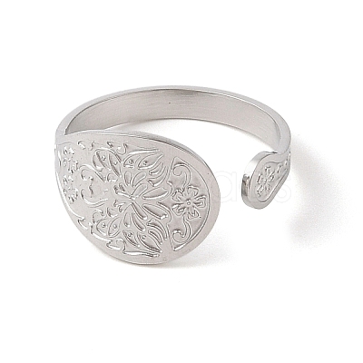 Non-Tarnish 304 Stainless Steel Cuff Rings LS-RJEW-Q812-01P-1