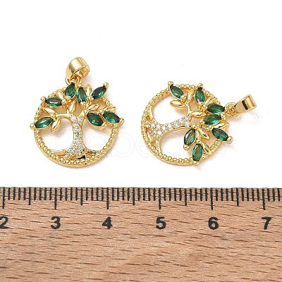 Brass Micro Pave Cubic Zirconia Pendants CU-CBA84C5-09G-02-1