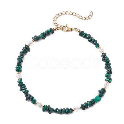 Natural Mixed Gemstone Chip & Glass Beaded Anklets AJEW-AN00682-1