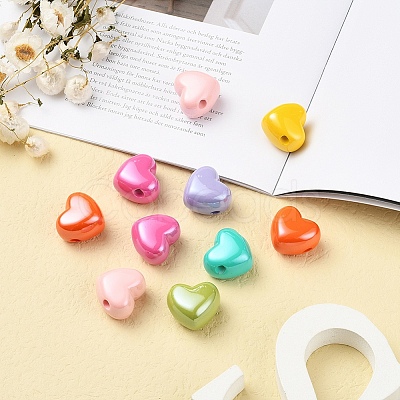 32Pcs 8 Colors Opaque Acrylic European Beads MACR-YW0001-42-1