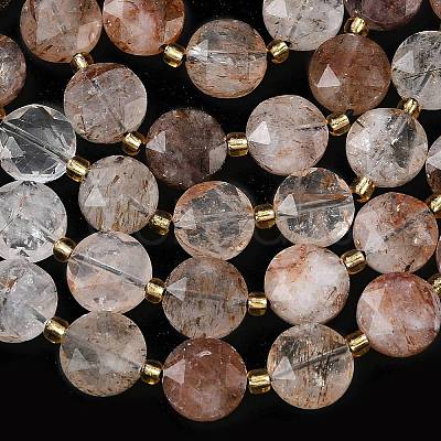 Natural Black Gold Rutilated Quartz Beads Strands G-C116-A182-01-1