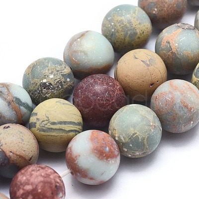 Natural Aqua Terra Jasper Beads Strands G-N0128-48F-10mm-1